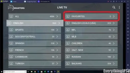 how to add favorites on iptv smarters pro